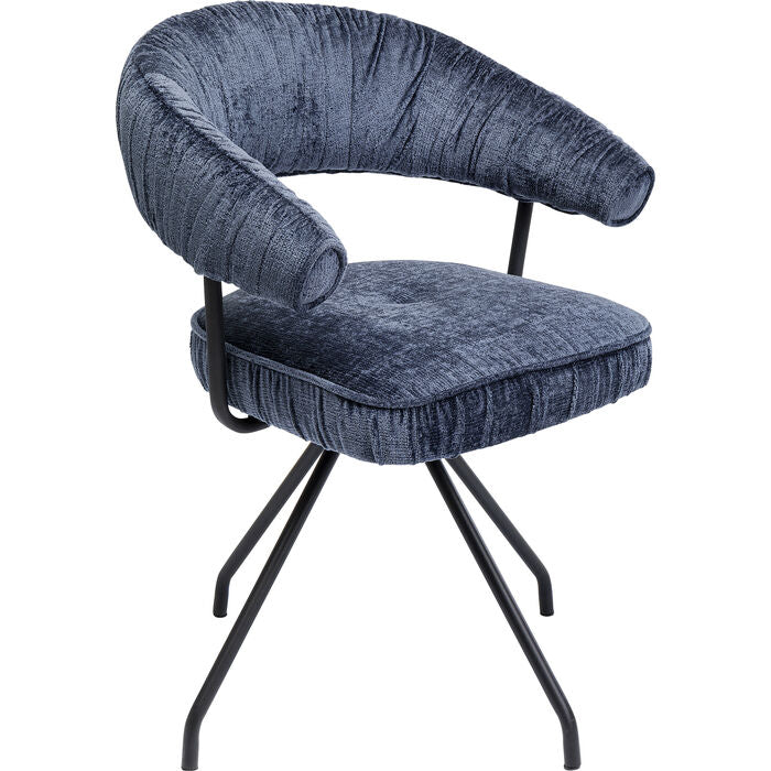 Fauteuil pivotant bleu foncé de Kare