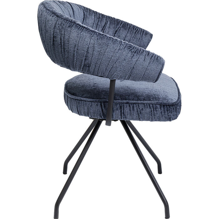 Fauteuil pivotant bleu foncé de Kare