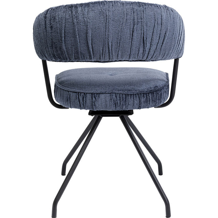 Fauteuil pivotant bleu foncé de Kare