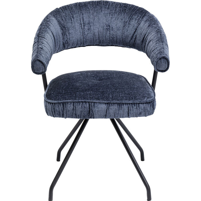 Fauteuil pivotant bleu foncé de Kare