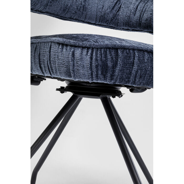 Fauteuil pivotant bleu foncé de Kare