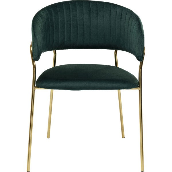 Fauteuil en velours vert de Kare