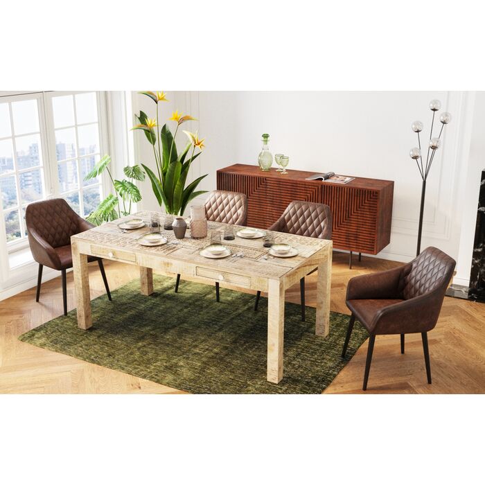 Fauteuil en tissu marron vintage de la marque Kare