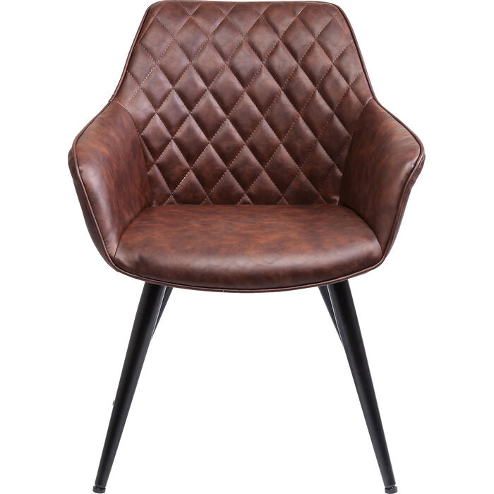 Fauteuil en tissu marron vintage de la marque Kare