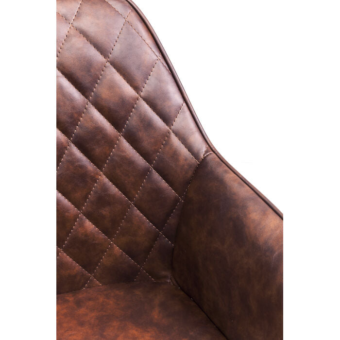 Fauteuil en tissu marron vintage de la marque Kare