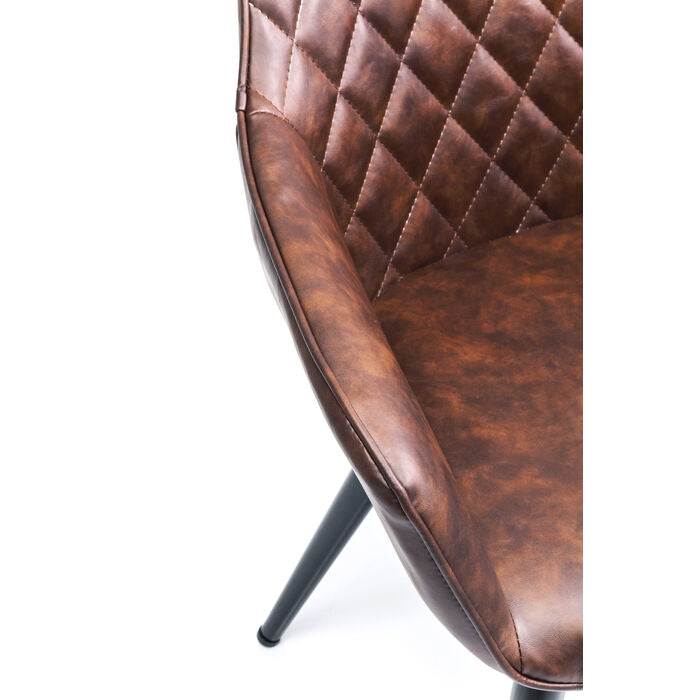 Fauteuil en tissu marron vintage de la marque Kare