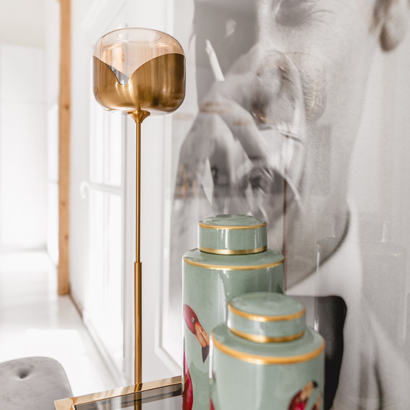 Lampadaire Boule Goblet Dorée 160cm KARE