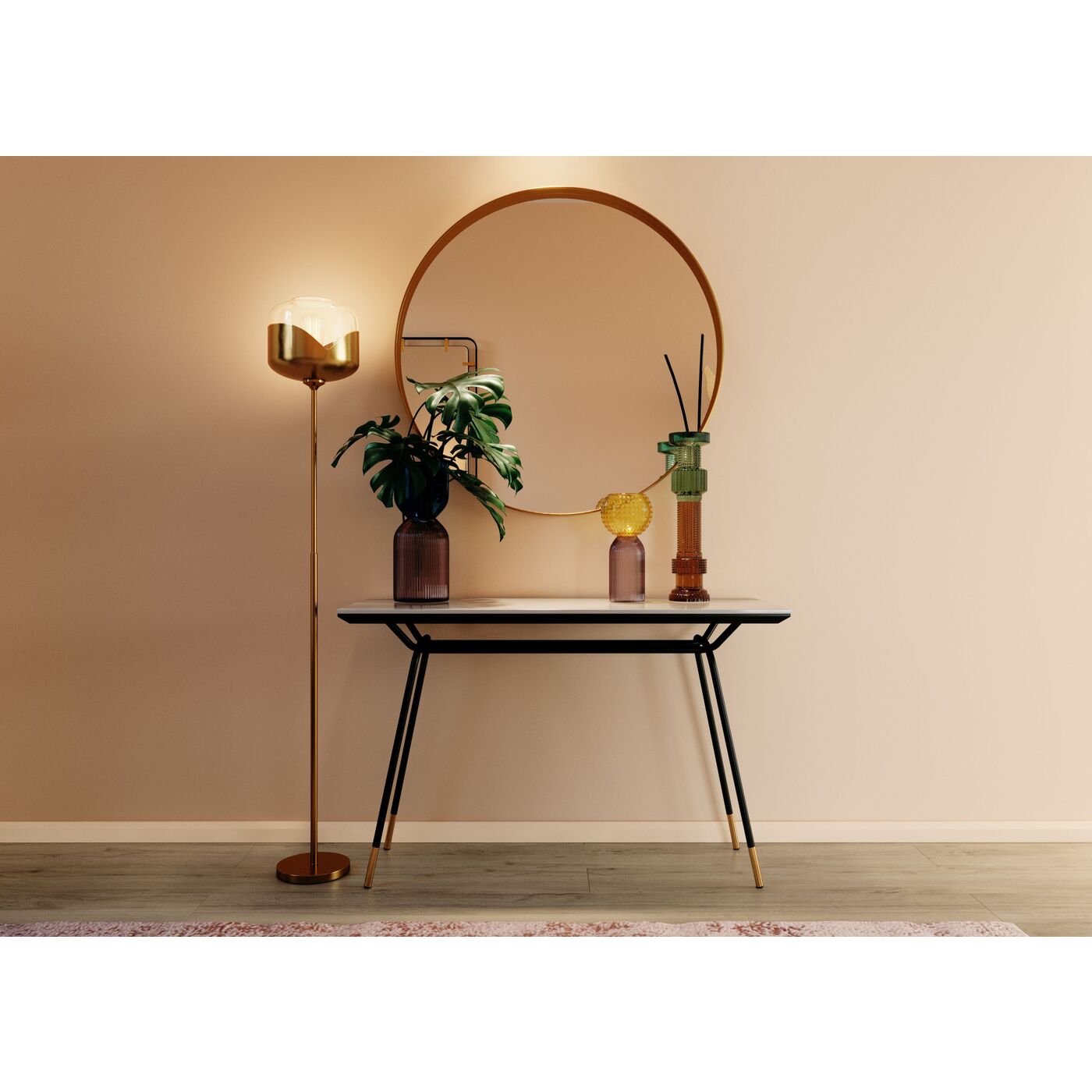 Lampadaire Boule Goblet Dorée 160cm KARE