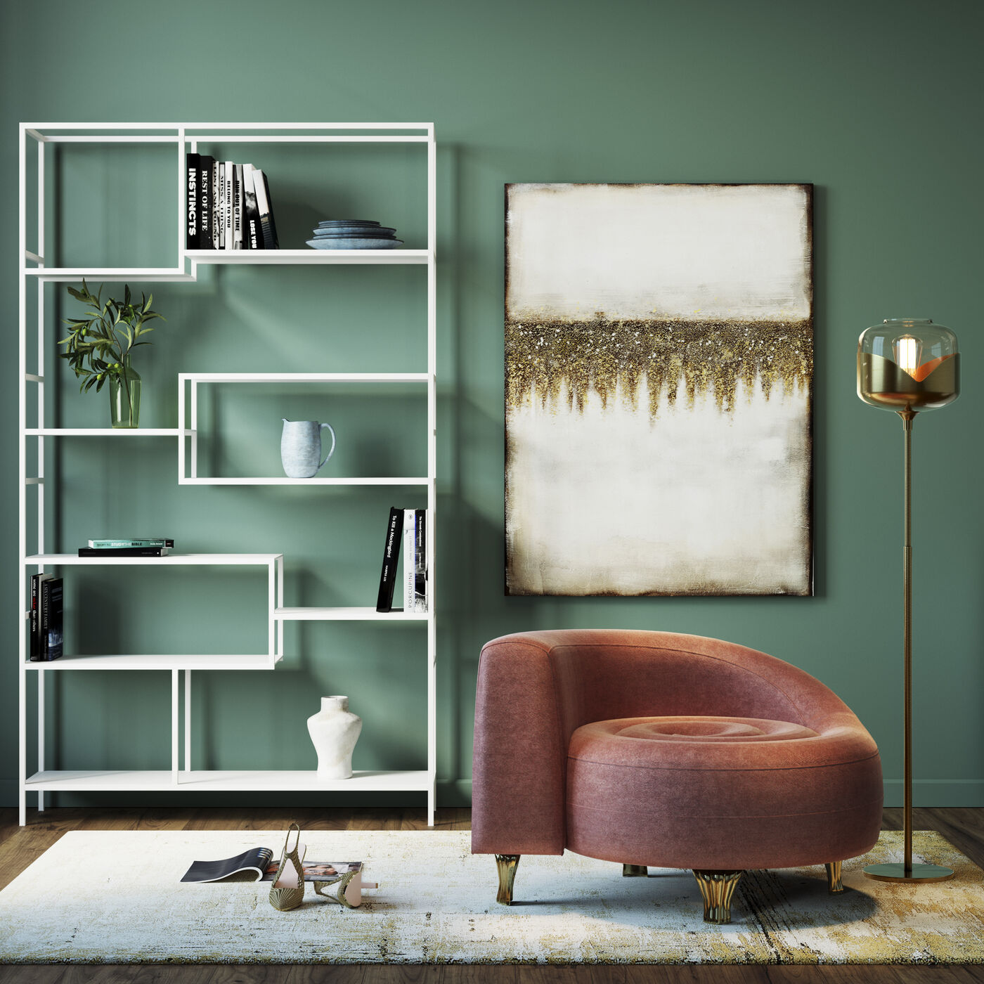 Lampadaire Boule Goblet Dorée 160cm KARE