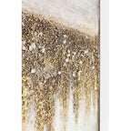 Abstraktes Leinwandbild mit Goldakzenten und Strukturpaste in Beige-Braun, 55x75cm, KARE Design