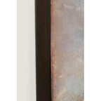 Kare Bild Abstract Horizon 55x75cm mit schwarzem Rahmen, Detailansicht der Leinwand mit erdigen Farbtönen