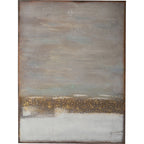 Abstraktes Gemälde "Horizon" mit Grau- und Goldtönen, 55x75cm von KARE Design