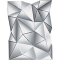 Kare Wandspiegel Prisma 120x80cm mit geometrischen Dreiecken in Silber, modernes Wohnzimmer Dekoelement