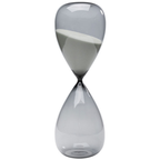 Kare Sanduhr Timer in Schwarz/Grau mit weißem Sand, modernes Dekoobjekt aus Glas