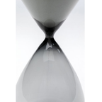 Kare Timer Sanduhr Schwarz – elegante schwarze Glas-Sanduhr mit weißem Sand, Nahaufnahme