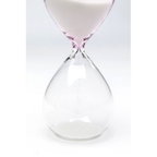 Kare Sanduhr Timer Glas klar mit rosa Sand, dekoratives Zeitmesser aus transparentem Glas, 17cm