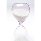 Kare Sanduhr Timer Glas klar rosa 17cm mit weißem Sand – dekoratives Wohnaccessoire