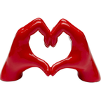 Rote Keramik-Deko Hände in Herzform – KARE Heart Hands Figur 12cm