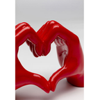 Rote glänzende Deko-Figur „Heart Hands" von KARE – zwei Hände formen ein Herz, 12 cm