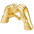 Goldenes Deko-Objekt "Heart Hands" von KARE – zwei Hände formen ein Herz, glänzend gold, modernes Design