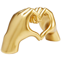 Goldenes Deko-Objekt „Heart Hands" von KARE – zwei Hände formen ein Herz, glänzende Skulptur