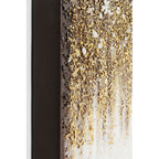 Kare Bild Abstract Fields 120x90cm – Detailansicht mit goldenen Strukturen und weissen Akzenten auf dunklem Hintergrund