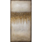 KARE Bild Abstract Fields 200x100 cm – abstraktes Gemälde in Gold, Beige und Braun mit strukturierter Textur