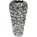 Kare Design Vase Rose Multi Small in Silber mit Rosenrelief-Oberfläche, elegante Keramikvase
