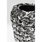 Kare Rose Multi Vase Small in glänzendem Silber mit aufwendigem Rosenrelief-Dekor