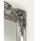 Kare Royal Residence Spiegel mit silbernem Barockrahmen und floralem Ornament-Dekor