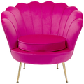 KARE Sessel Water Lily in Pink mit goldenen Beinen, Muschelform, Samt-Polsterung, moderner Akzentstuhl