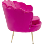 KARE Sessel Water Lily in Pink mit Goldbeinen, Samtbezug, muschelförmige Rückenlehne, Retro-Design