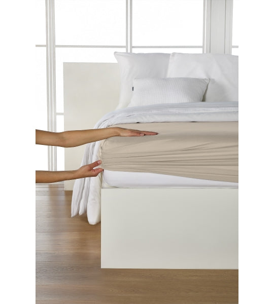 Drap-housse en jersey fin premium/élasthanne 140-160/220 basalte