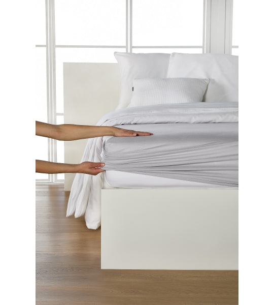 Drap-housse, jersey fin premium/élasthanne 120x200 platine