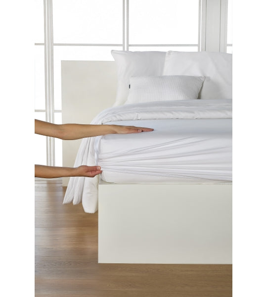 Drap-housse, jersey fin/élasthanne de qualité supérieure 120 x 200 cm, blanc