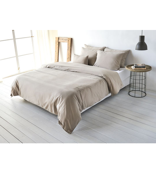 Parure de lit 160x210/65x100, coton-lin, avec bordure passepoilée