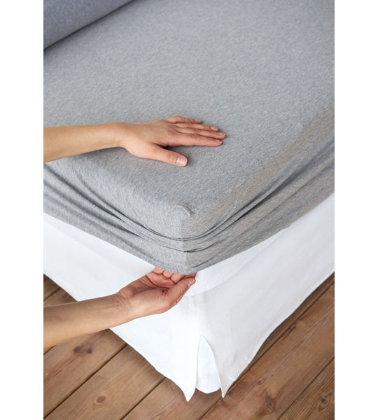 Drap-housse chiné anthracite 90-100x200cm