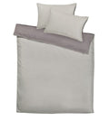 Kremer Satin Bettwäsche-Set Doubleface Uni in Silber und Schiefer, Kissenbezug und Bettdeckenbezug