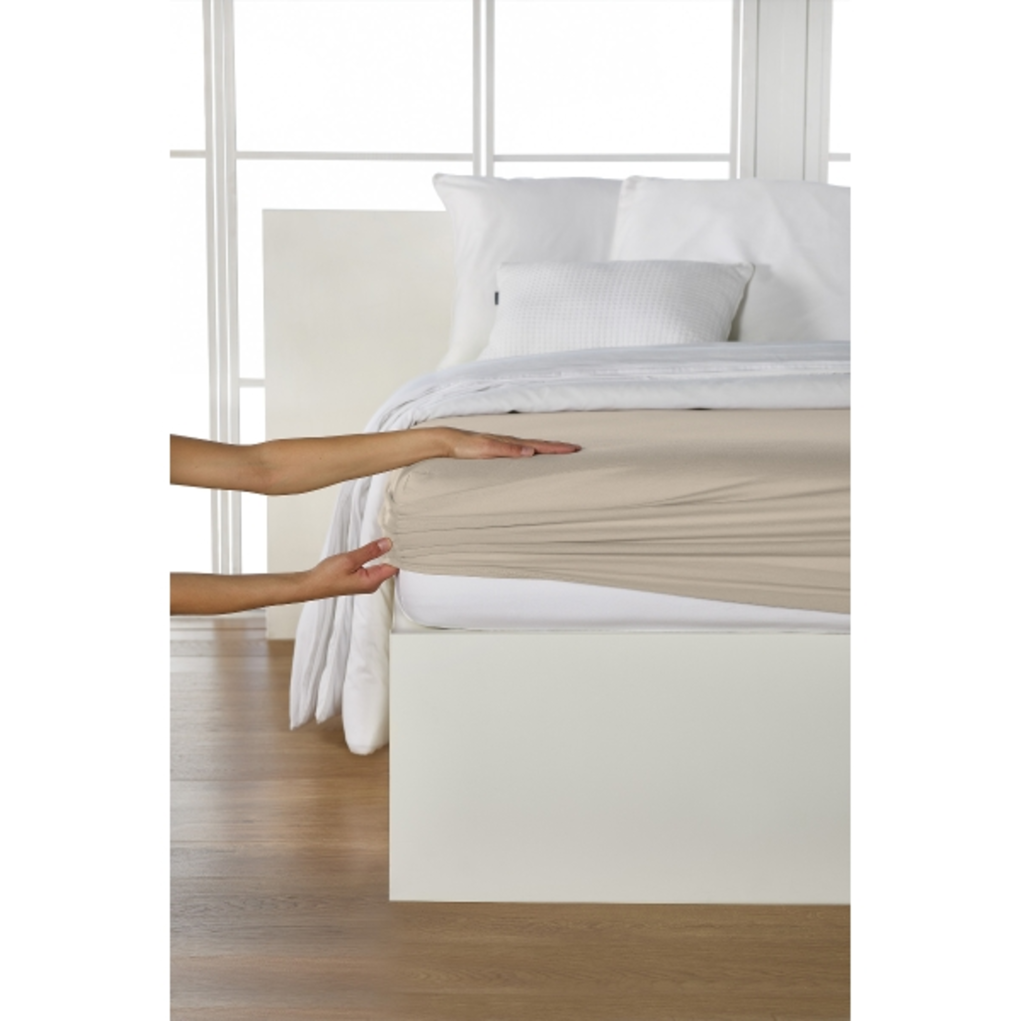 Drap-housse pour sommier tapissier 180-200 x 200 cm en basalte