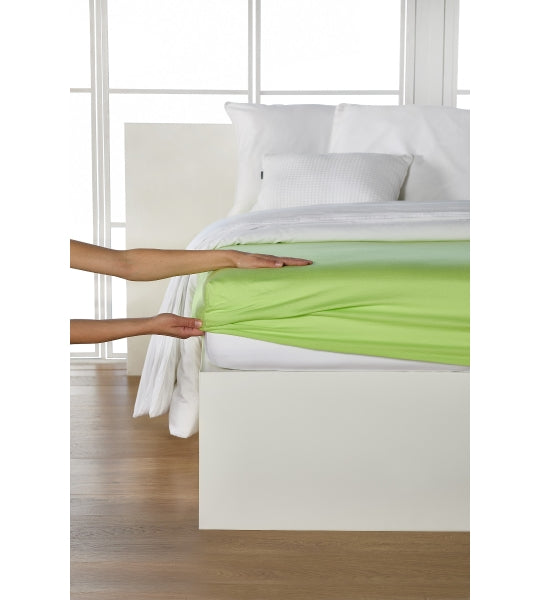 Drap-housse, jersey fin de qualité supérieure/élasthanne 120x200 pomme