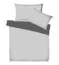 Satin Bettwäsche-Set Doubleface in Silber und Anthrazit mit Kissenbezügen, Draufsicht