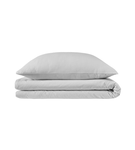 Ensemble Seersucker Uni Blanc 160x210/65x100