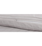 Bettwäsche-Set Damast Taupe mit Reißverschluss-Detailansicht, kariertes Muster in Grau-Beige
