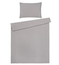 Damast Bettwäsche-Set in Taupe mit Kissenbezug, elegantes Karomuster, schlichte Hotelqualität