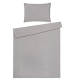 Damast Bettwäsche-Set in Taupe mit Kissenbezug, dezentes Karomuster, elegantes Design für erholsamen Schlaf