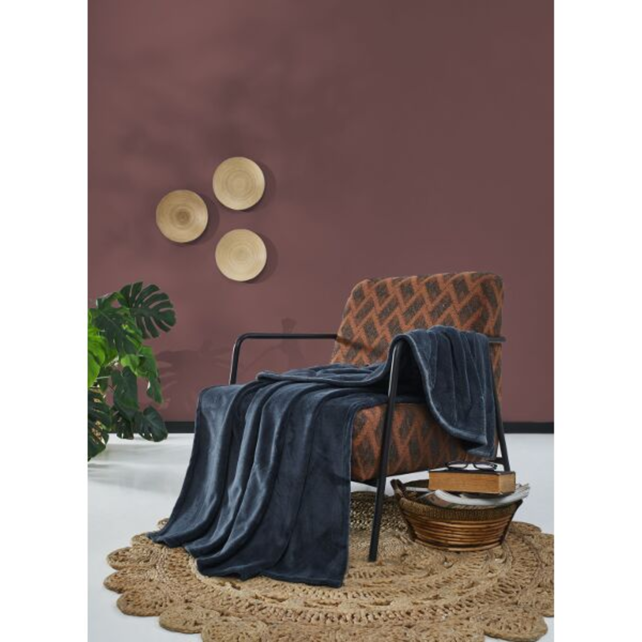 Couverture polaire corail 150x200 jeans