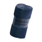 Kremer Fleecedecke in Jeans-Blau, aufgerollt, 150x200 cm, weiche Fleece-Plaid Wohndecke