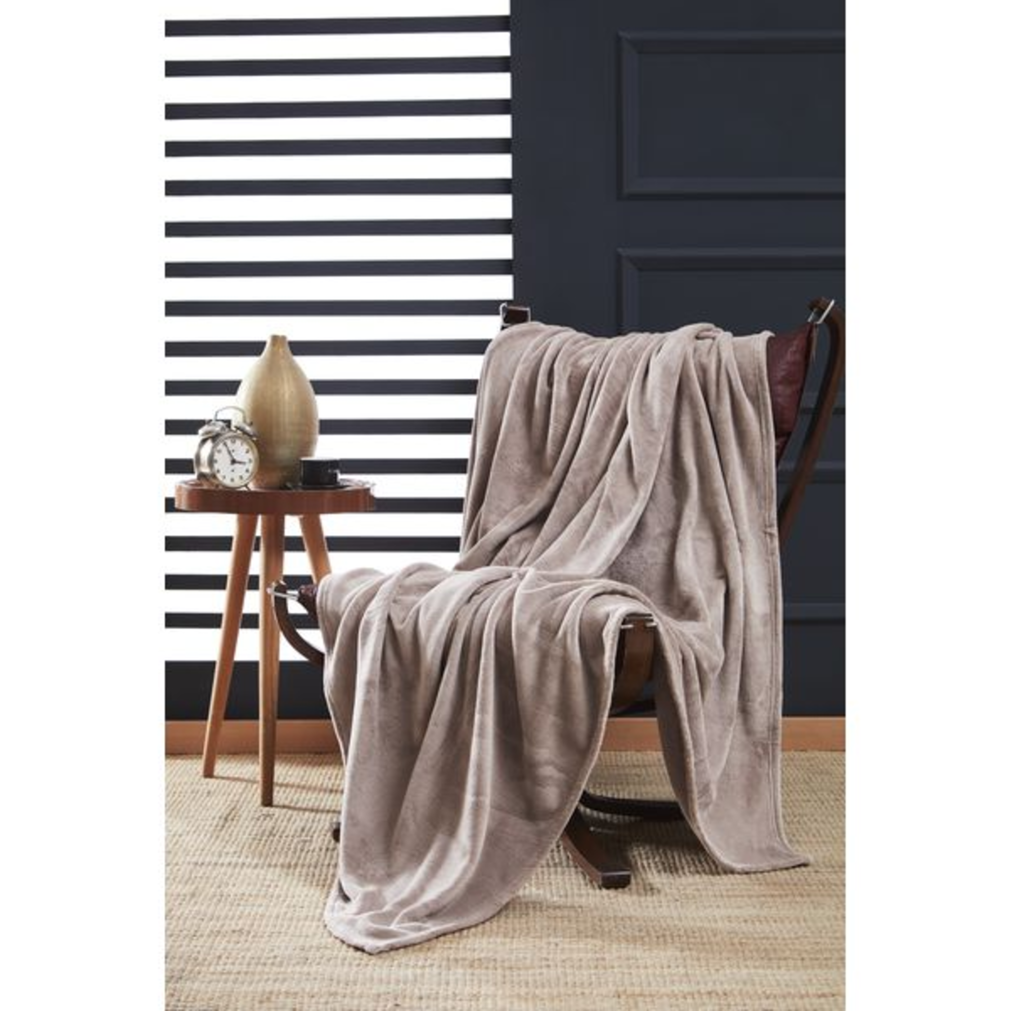 Couverture polaire corail 150x200 café