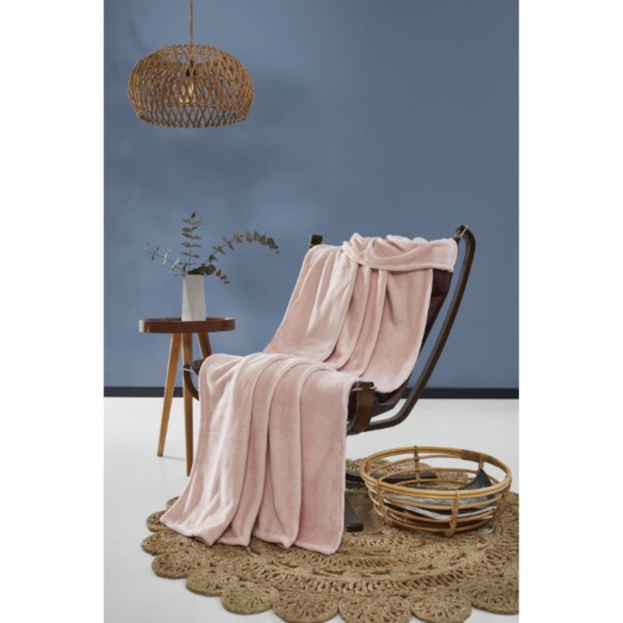 Couverture polaire corail 150x200 rose