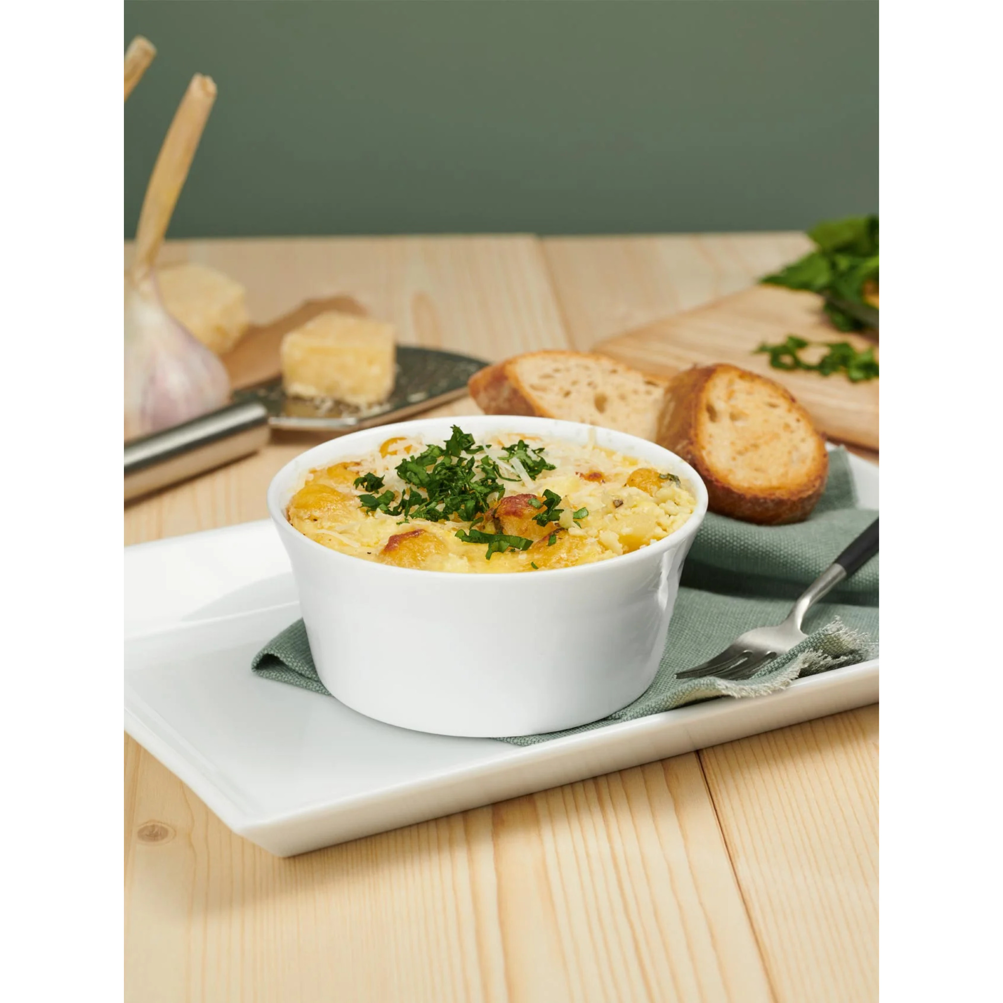 Assiette de service, 250 °C, porcelaine, blanche, 27 x 17 x 2,5 cm